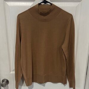 Banana Republic Classic Mock Neck Sweater in Camel Brown
